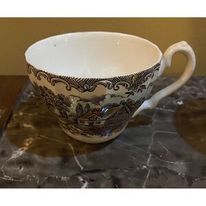 Franciscan The Brook‎ Coffee Tea Cup Brown Staffordshire England Vintage Set 7